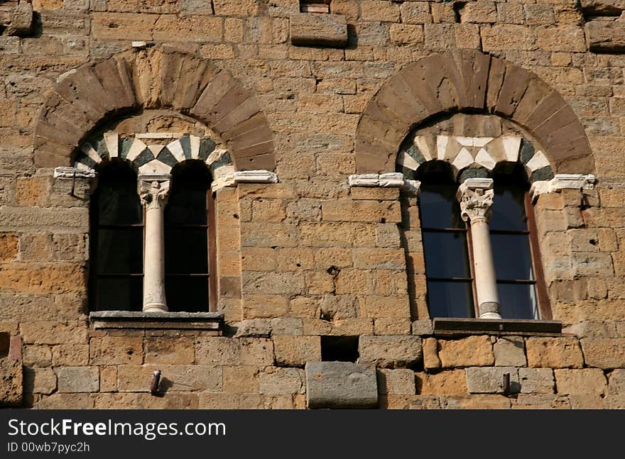 Detail in municipal building - Volterra - Tuscany - Italy. Detail in municipal building - Volterra - Tuscany - Italy