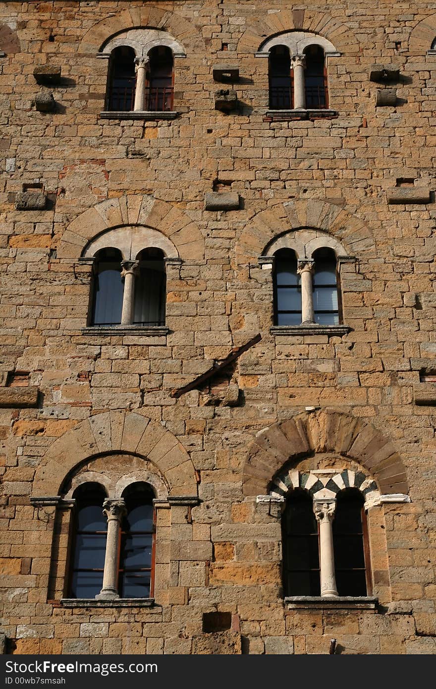 Detail in municipal building - Volterra - Tuscany - Italy. Detail in municipal building - Volterra - Tuscany - Italy