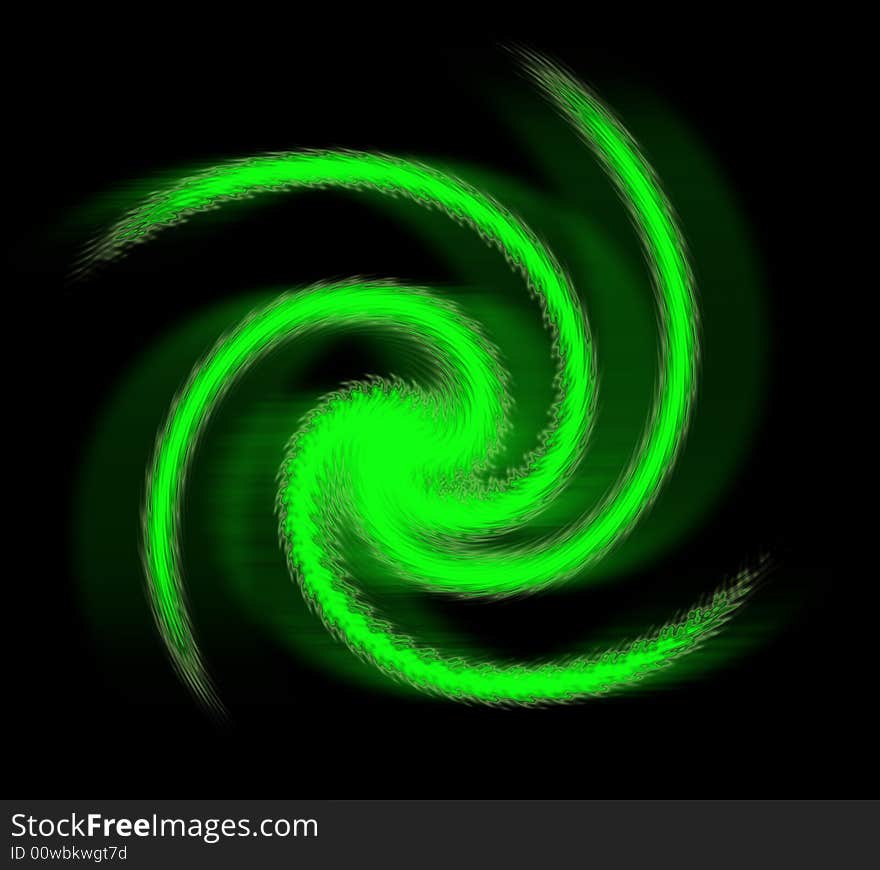 Green matrix type spiral against black background. Green matrix type spiral against black background.