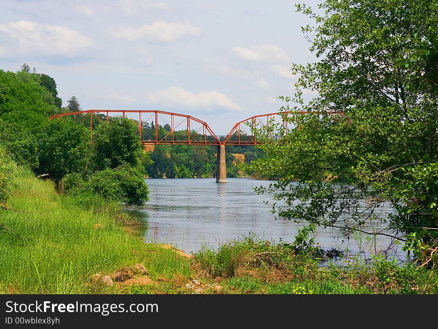 Bridge across the American River in California. Bridge across the American River in California