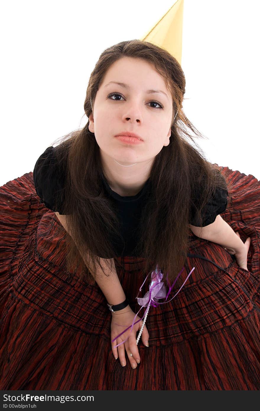 The young fairy isolated on a white