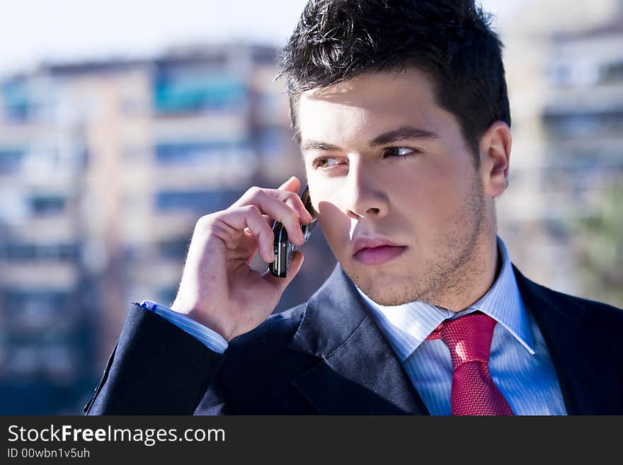 Businessman at phone