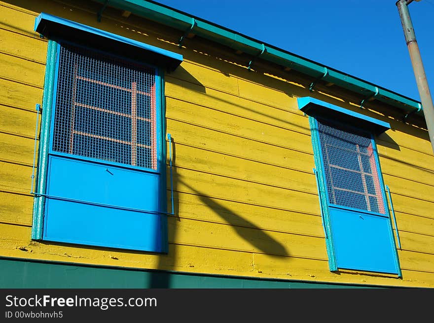 A part of a old tenement in La Boca - Buenos Aires. A part of a old tenement in La Boca - Buenos Aires