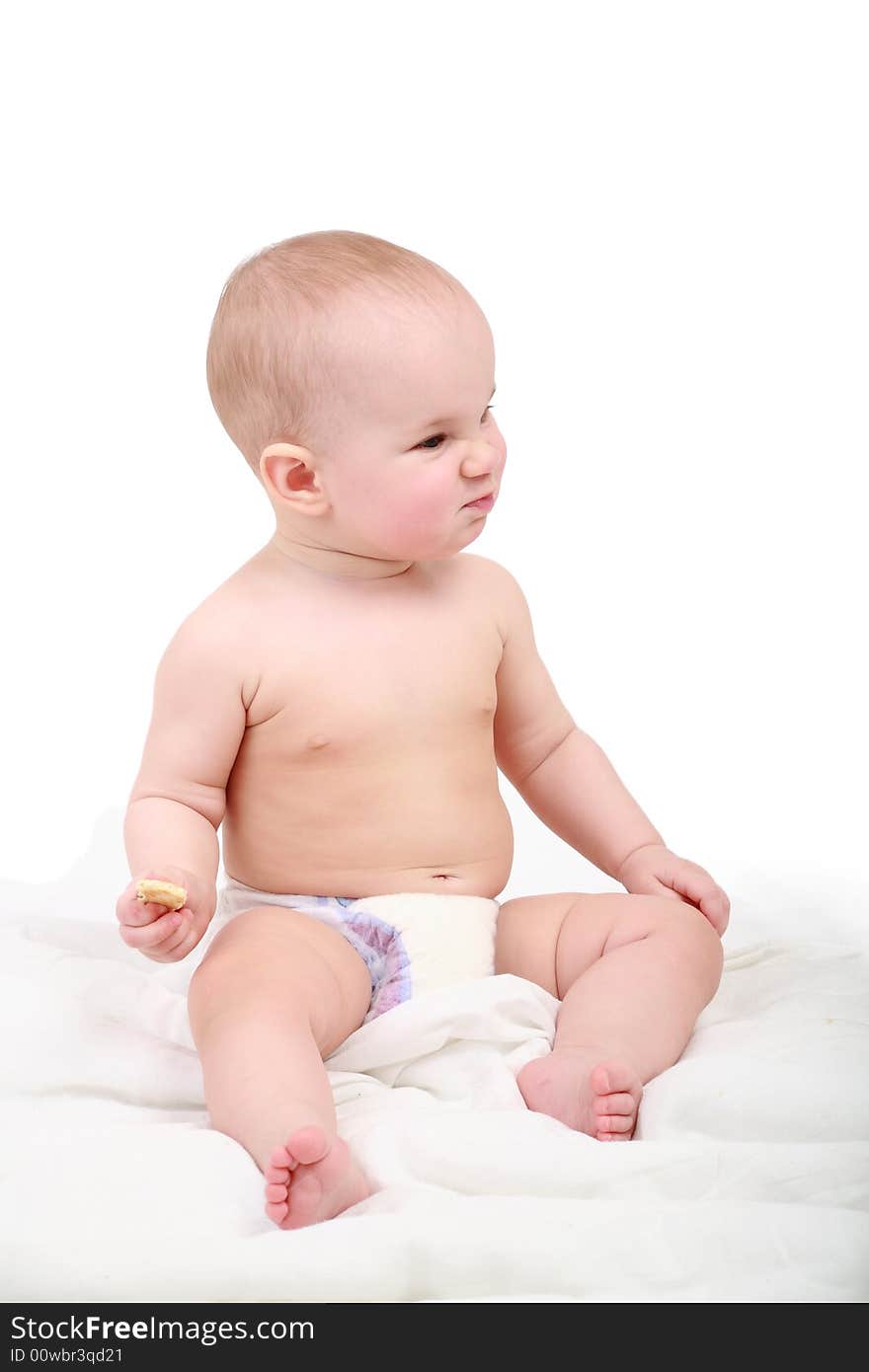 Beautiful baby. Shot in studio. Isolated on white. Beautiful baby. Shot in studio. Isolated on white.