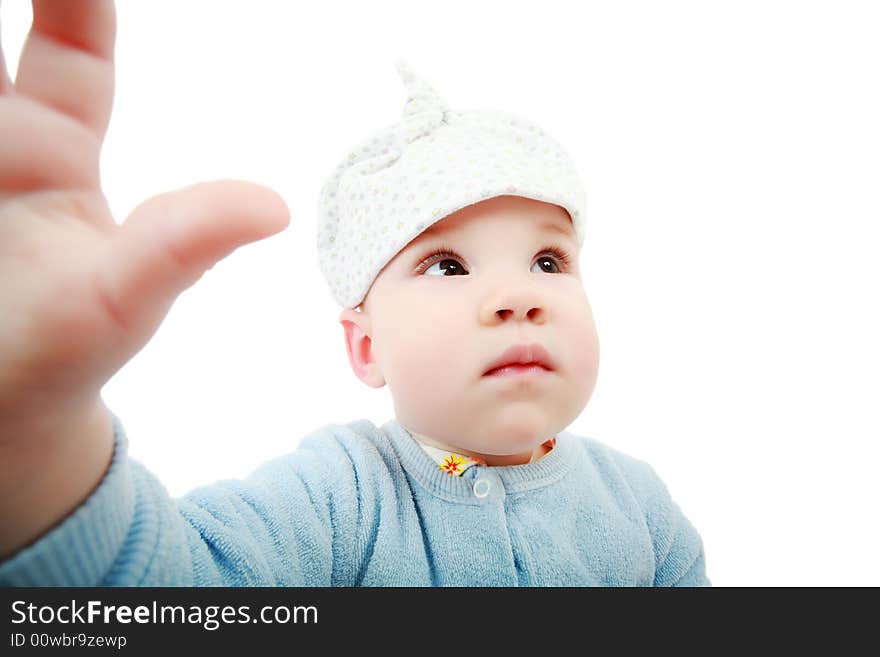 Beautiful baby. Shot in studio. Isolated on white. Beautiful baby. Shot in studio. Isolated on white.