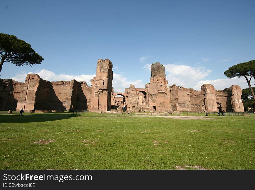 Caracalla´s Baths Ruins at Rome Italy