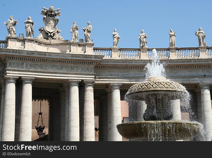 Vatican City architecture and sculptures in Rome, Italy