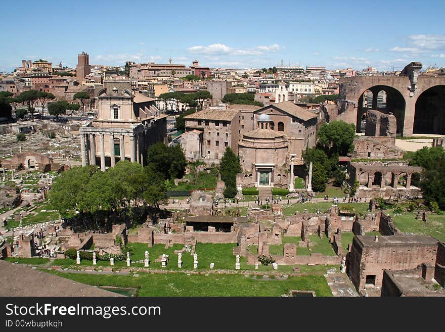 Roman Forum ruins at Rome, Italy