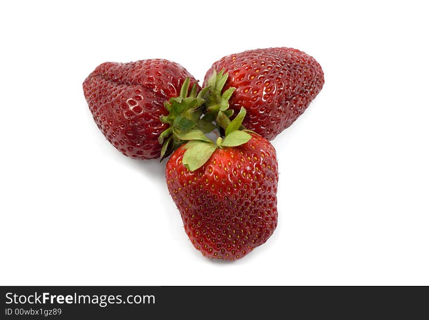 Strawberries ,isolated on white background.