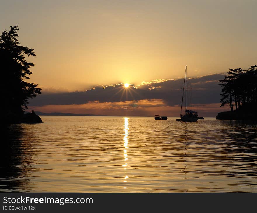 Sunset on Patos Island, Washington State. Sunset on Patos Island, Washington State.