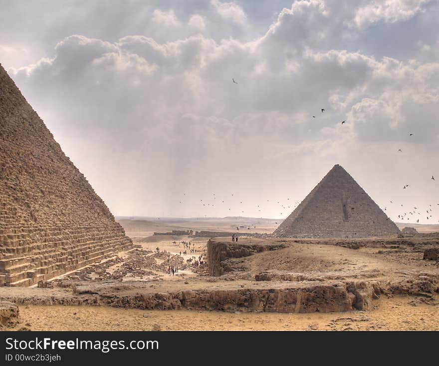 The Great Pyramids at Giza in Egypt. The Great Pyramids at Giza in Egypt