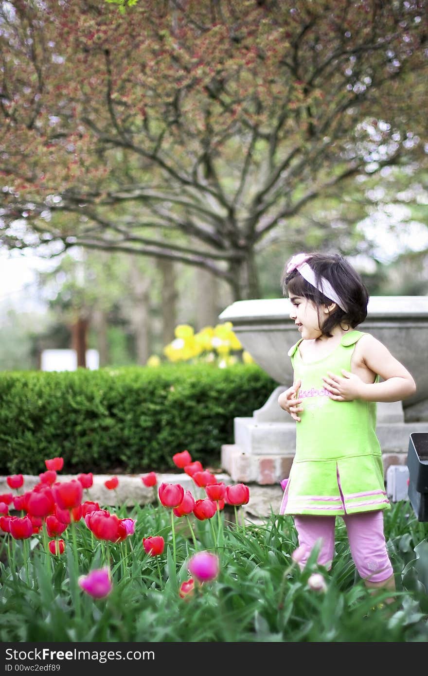 My daughter in flower field. My daughter in flower field.