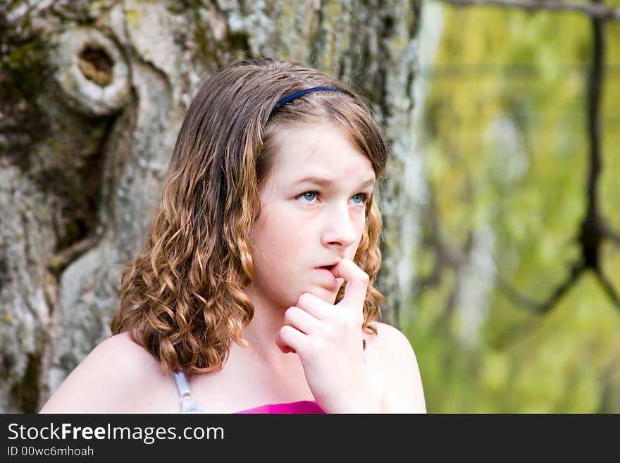 A girl contemplating on where to go or what to do