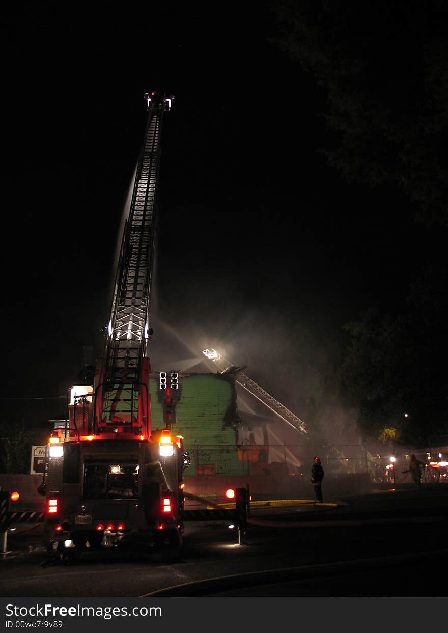 Fire Truck At Night