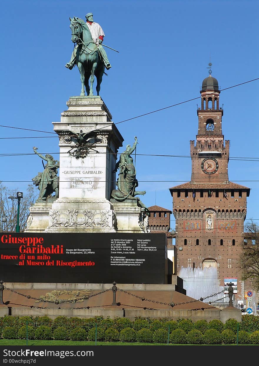 Milan's castle 2008 monument garibaldi