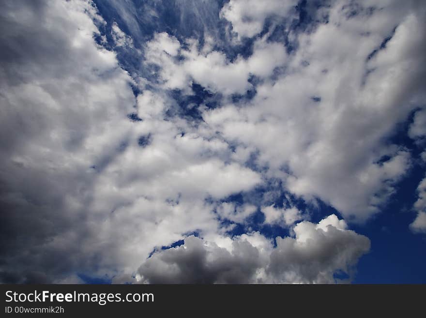 Cumulus clouds in the blue sky. Cumulus clouds in the blue sky.