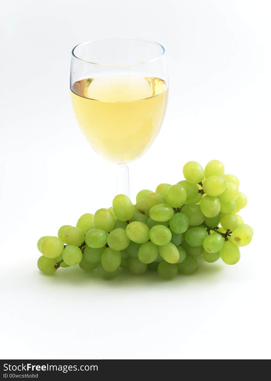 Green grape and wine