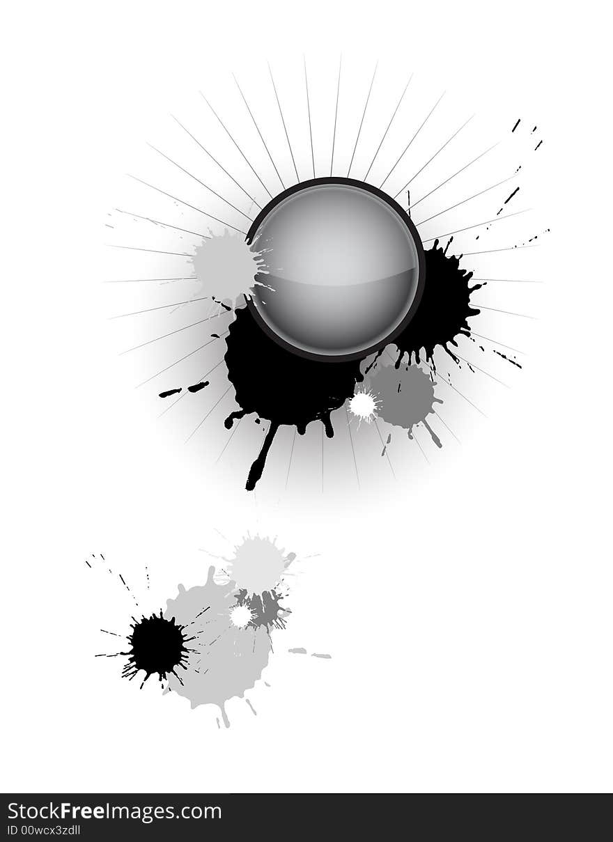 Blots with a round field on a white background. Blots with a round field on a white background