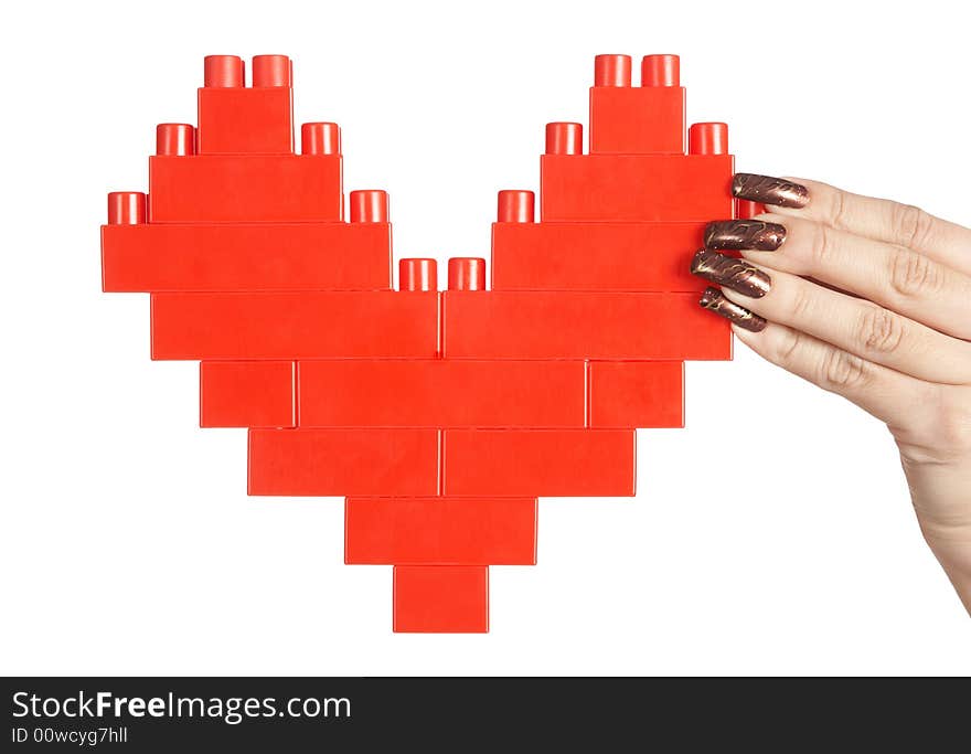 Woman hand holding heart