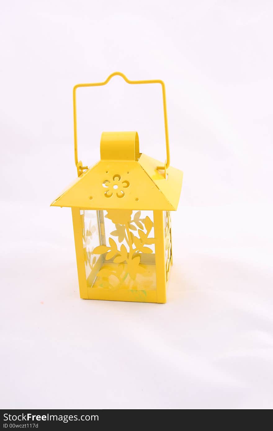 Yellow lantern on a white background. Yellow lantern on a white background