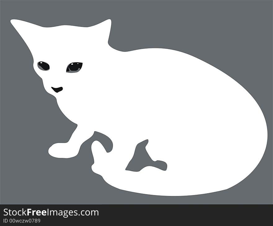 Vector illustration with the image of a silhouette of a cat.