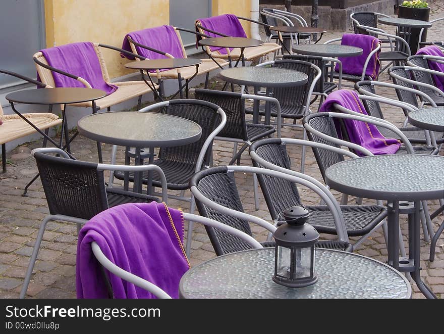 An outdoor café waiting for guests