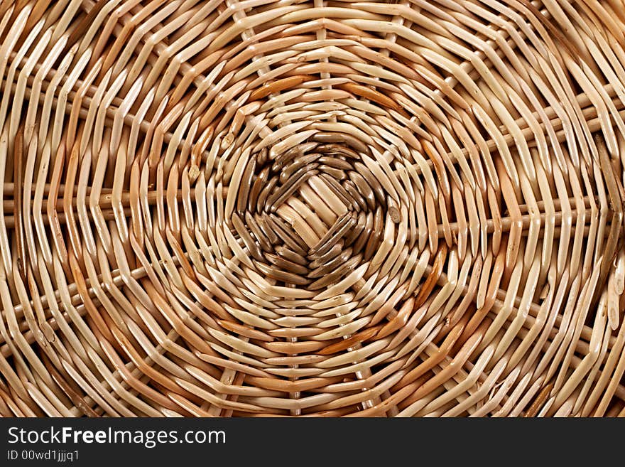 Wicker circle handmade old table