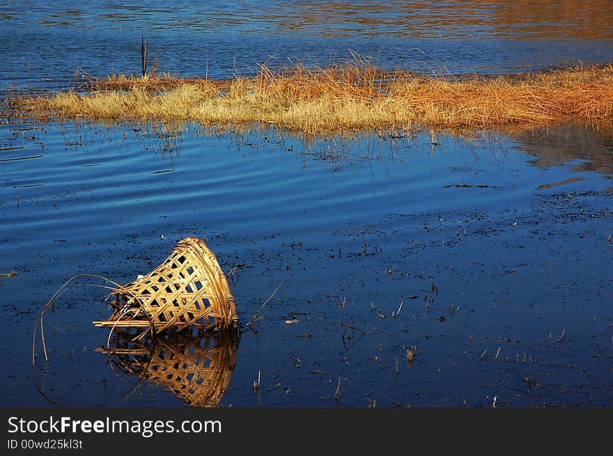 Broken bamboo raft