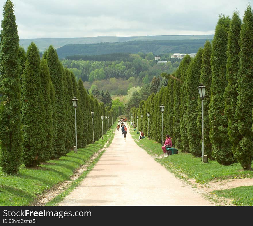 An alley walk people (Caucasus). An alley walk people (Caucasus)