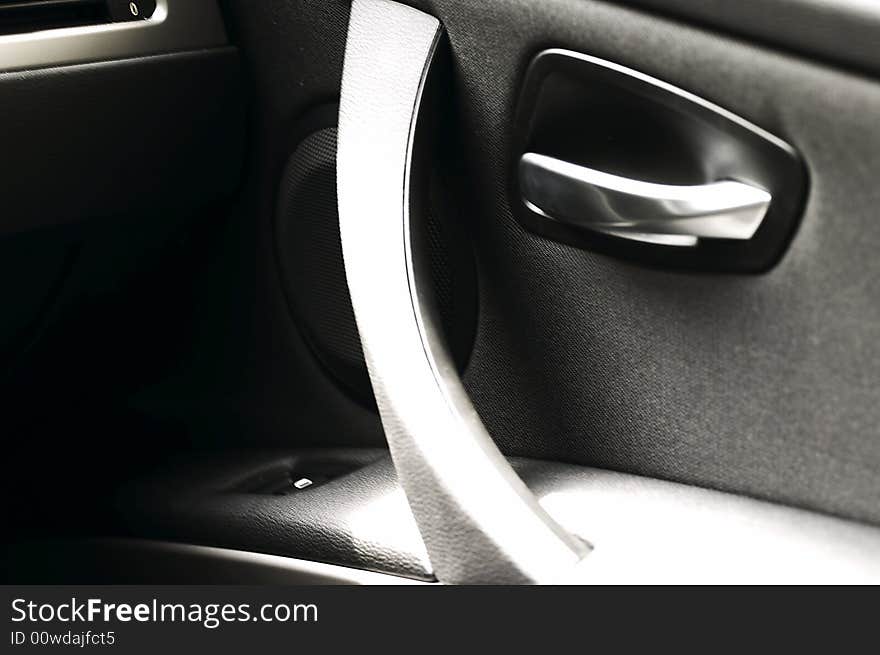 Car seat lever with black and white signs