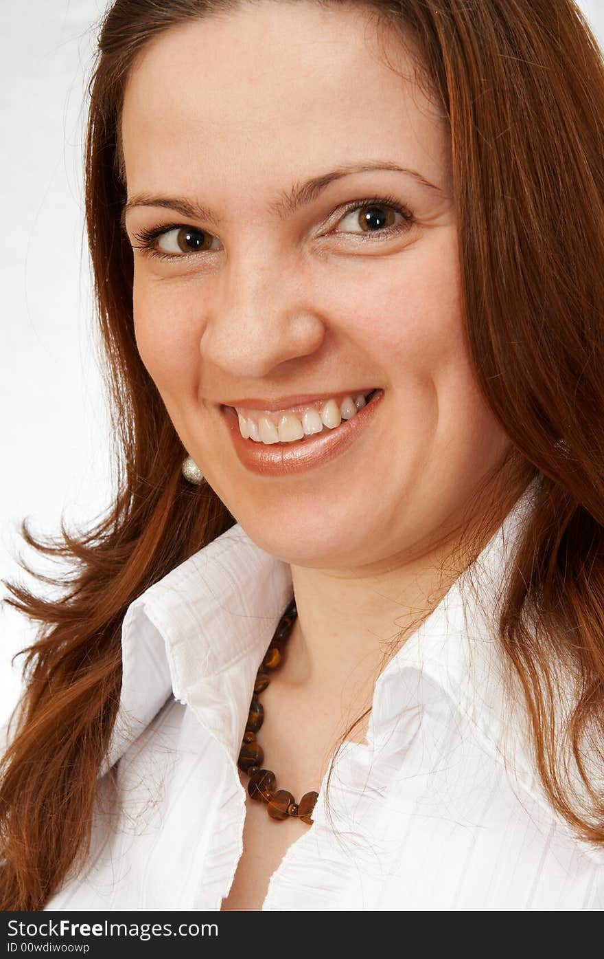 The businesswoman on white background. The businesswoman on white background