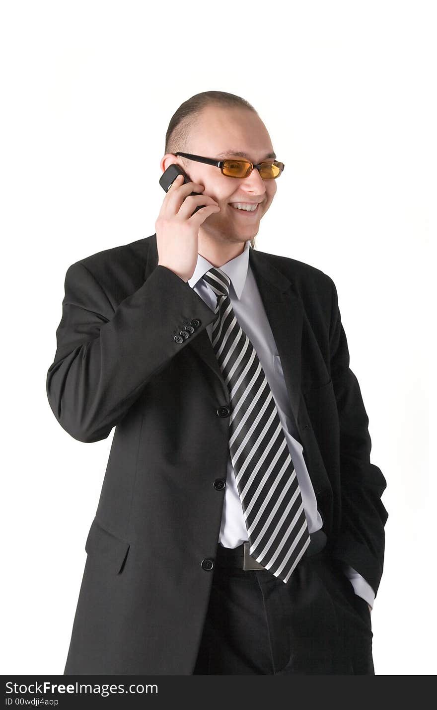 Smiling Businessman Calling On Phone