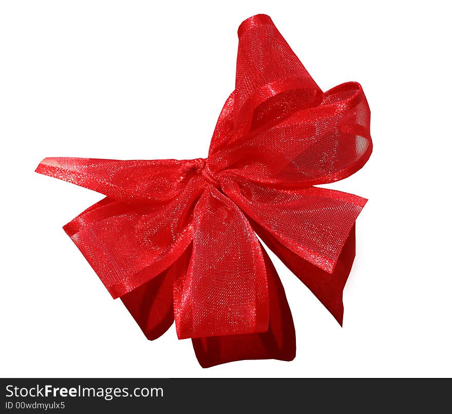 Red ribbon with tiule for gift