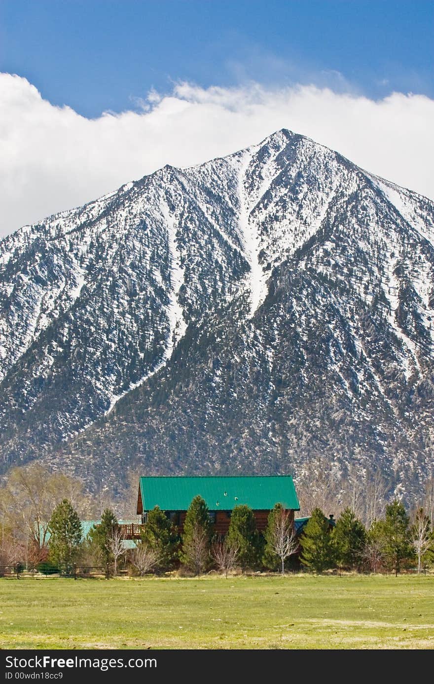 Cabin at Sierra Nevada along Hwy 88 on California Nevada border. This image is taken on the Nevada side of the border. Cabin at Sierra Nevada along Hwy 88 on California Nevada border. This image is taken on the Nevada side of the border.