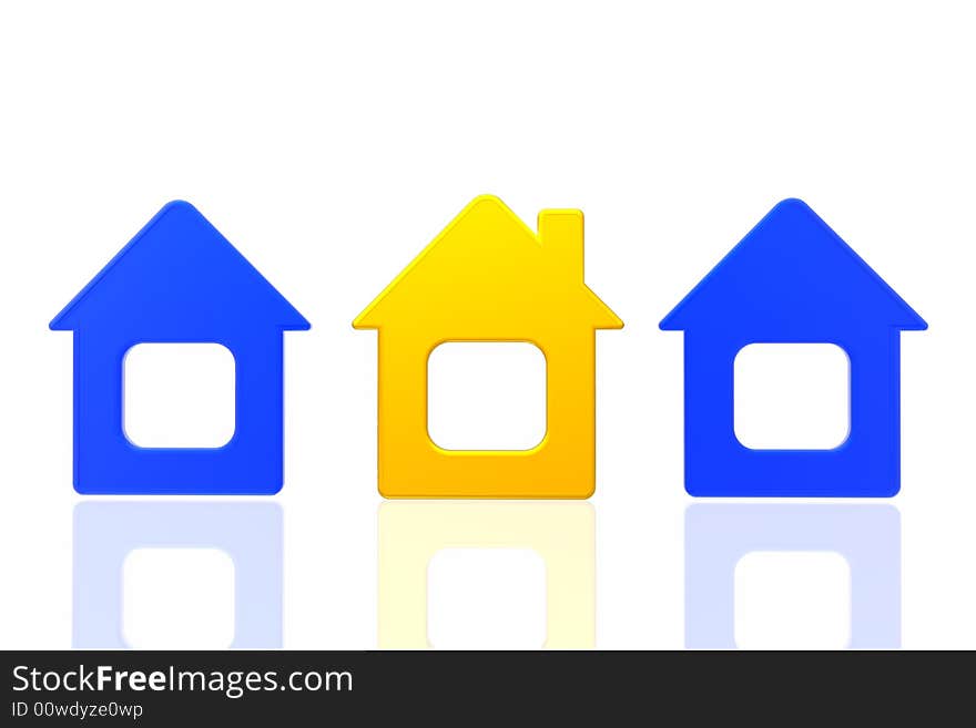 Choose your house isolated in white background