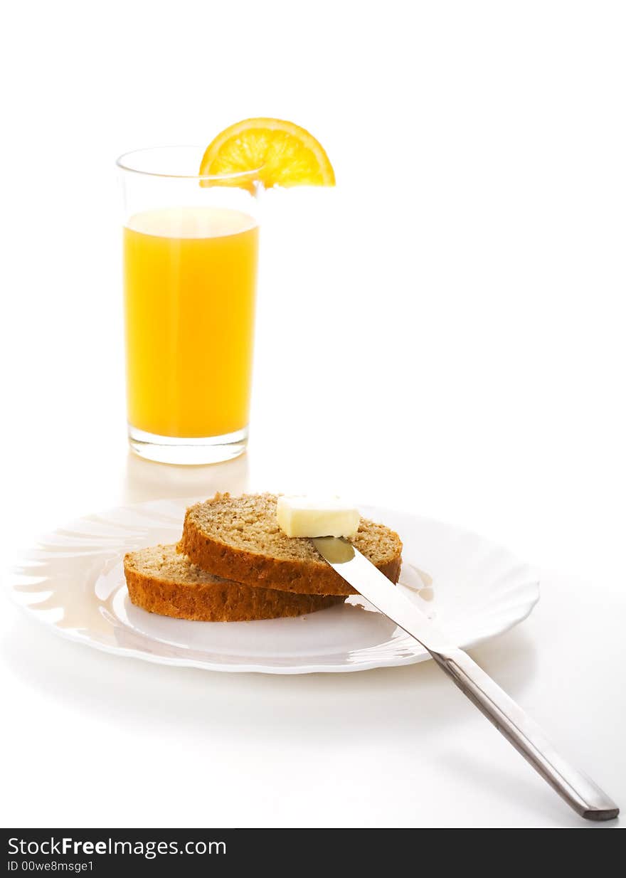 Breakfast with orange juice