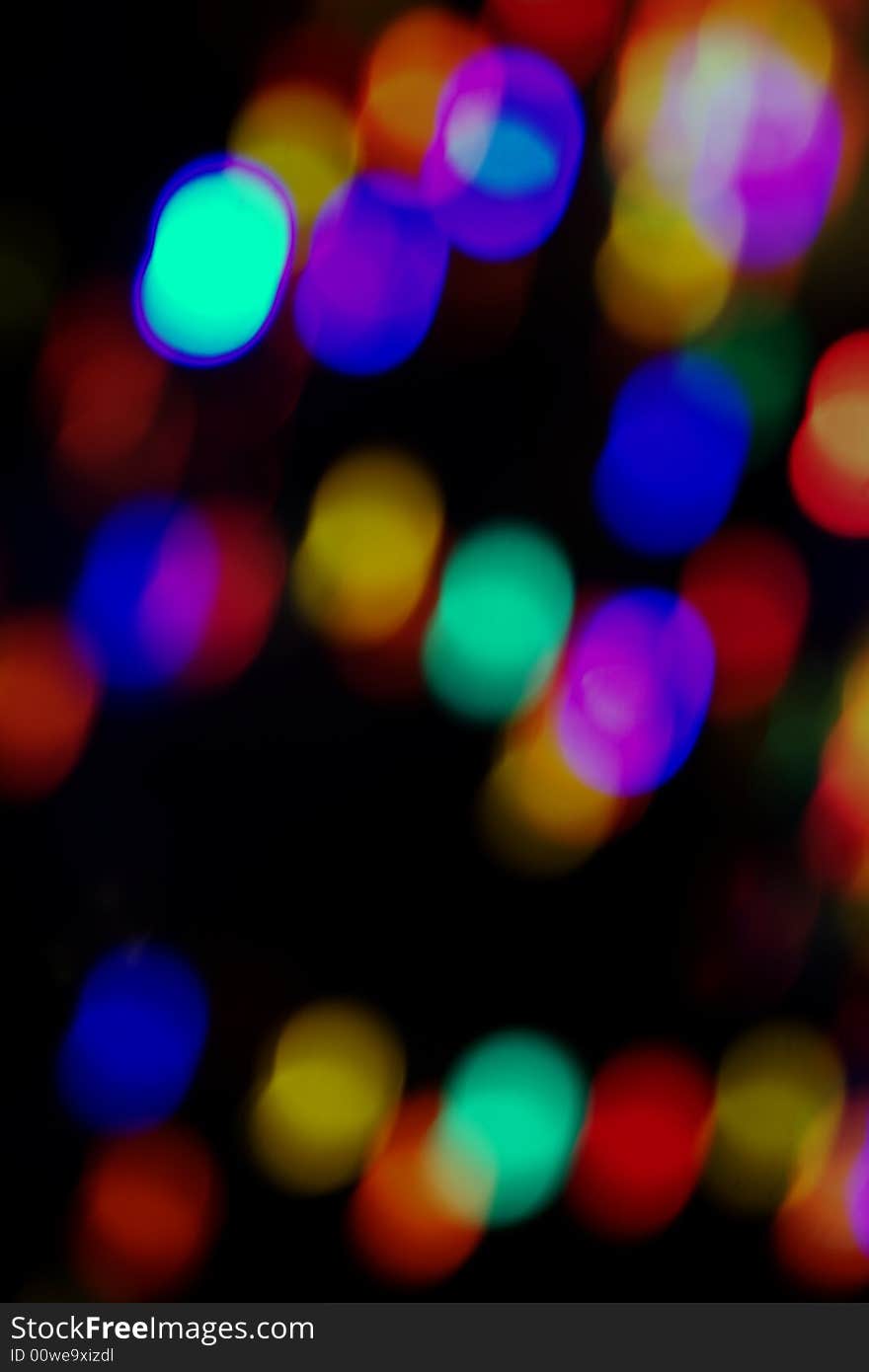 Christmas lights at night, blurred. Christmas lights at night, blurred