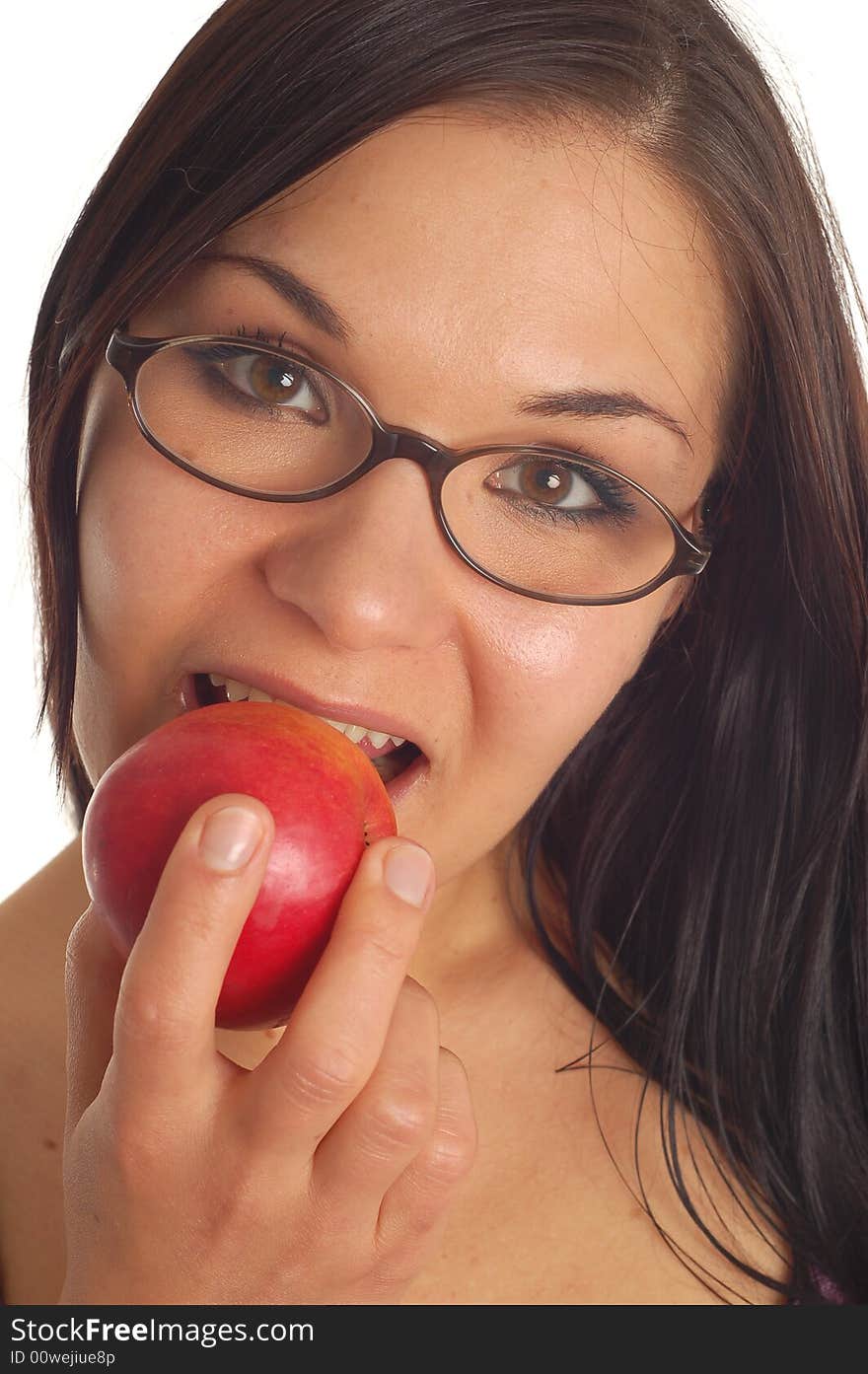 Woman with apple