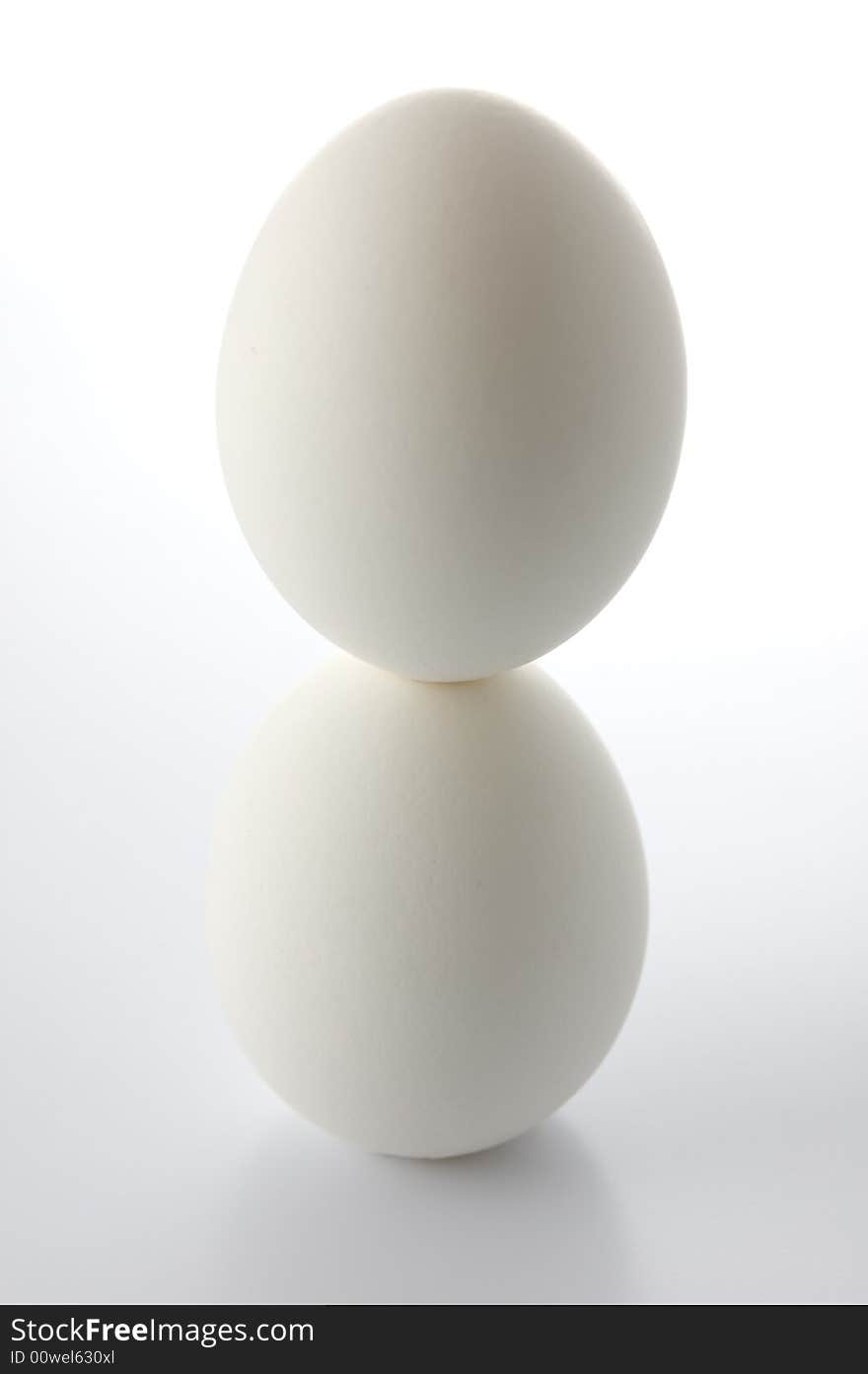 Two Columbus's egg on white background. Two Columbus's egg on white background