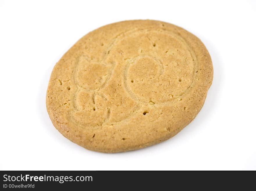 A cookie on white background