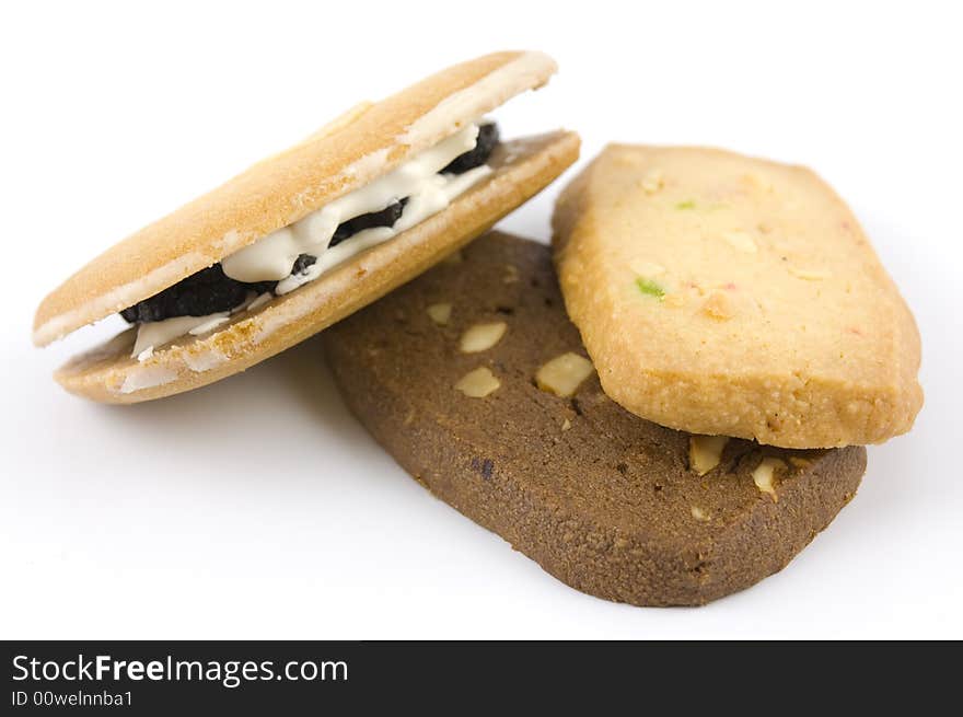 Cookies on white background