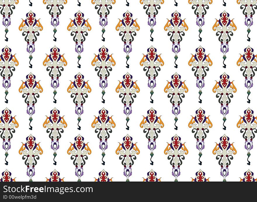 Ottoman style wallpaper pattern and shape