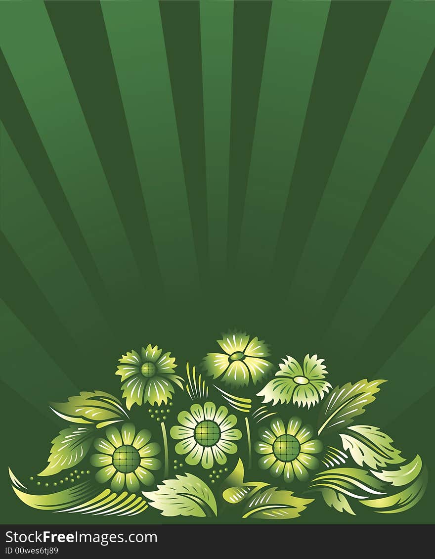 Green and yellow  floral design background. Green and yellow  floral design background