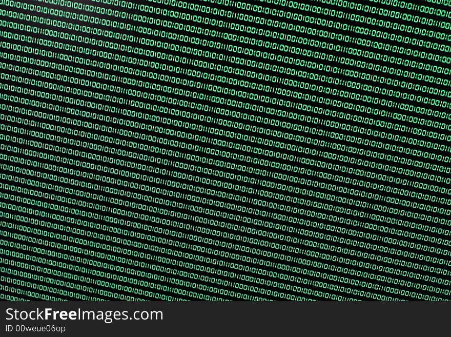 Binary Code in Green on TFT photo