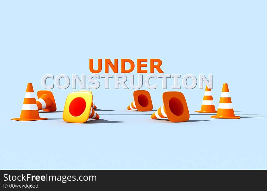 Under costruzioni logo - 3d rendering