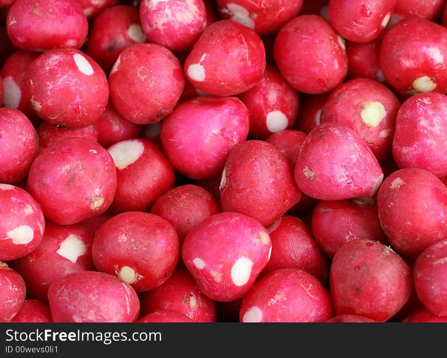 Background of radish - street market