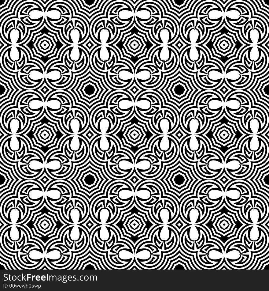 Abstract seamless black-and-white pattern - graphic illustration. Abstract seamless black-and-white pattern - graphic illustration