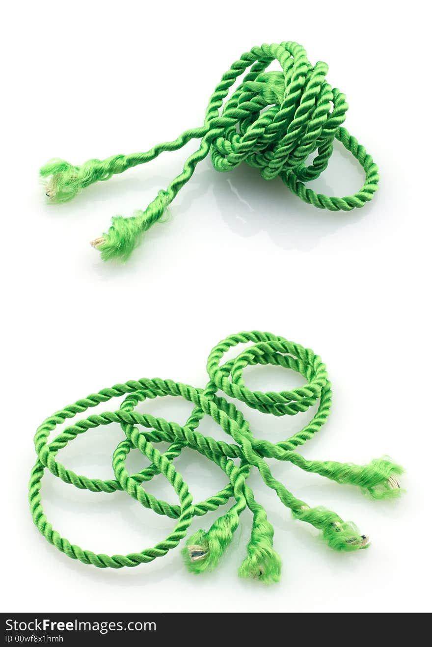 Green Twisted Ropes, Isolated