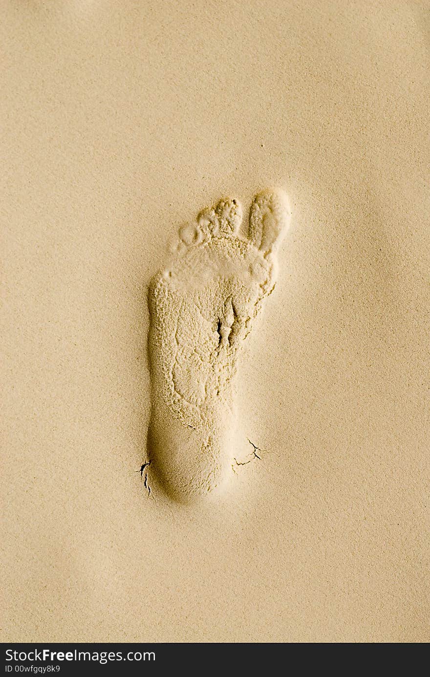 Footprint at the Patong beach, Phuket, Thailand. Footprint at the Patong beach, Phuket, Thailand