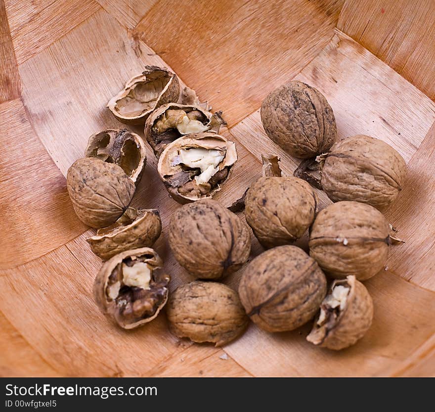 Autumn nuts in the bowl